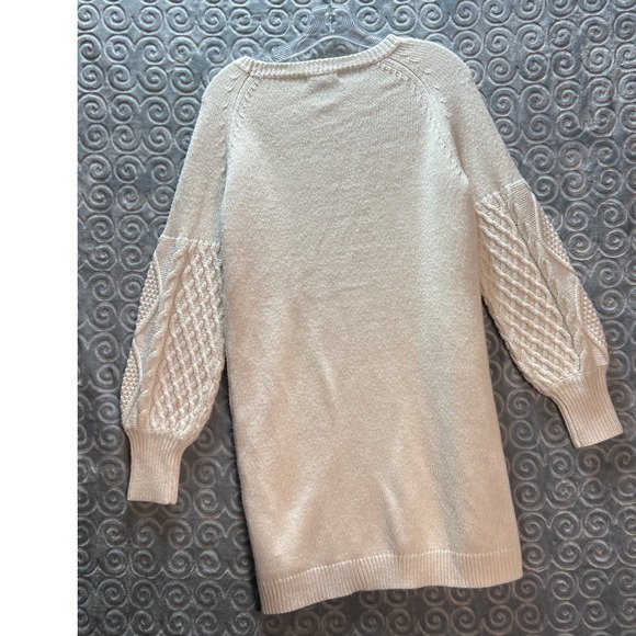 BB Dakota Steve Madden Cream Cable Knit Sweater Dress Women's Size M - Picture 7 of 7
